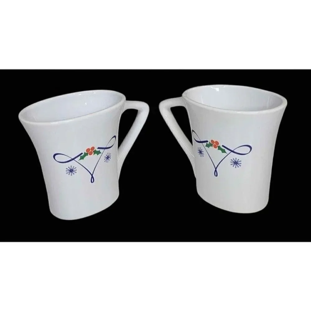 Houston Harvest Purple Swirl Holly Berry Design Set of 2 Cups
